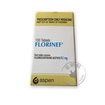 香港代购 富能锭/氟氢可的松 (Aspen Florinef FludrocortisoneA cetate 0.1mg 100 Tablets HK-00036)