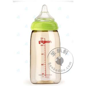 香港代购 贝亲母乳实感宽口奶瓶 Pigeon PPSU Nursing Bottle(8安240毫升3个月以上)